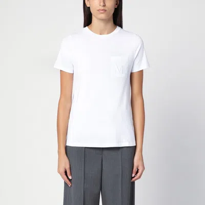 'S MAX MARA 'S MAX MARA WHITE COTTON T-SHIRT WITH LOGO