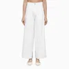 's Max Mara White Cotton Wide Trousers In White