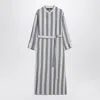 S Max Mara Rima Striped Ramie And Cotton Midi Dress