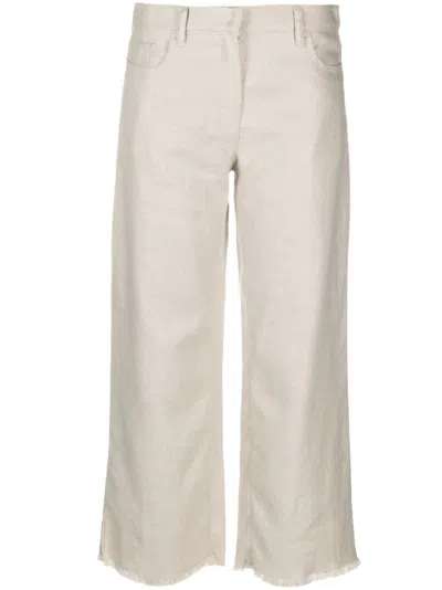 's Max Mara Wid-leg Cropped Trousers In Neutrals