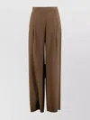 's Max Mara Wide-leg High-rise Pleated Trousers In Brown