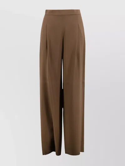 's Max Mara Wide-leg High-rise Pleated Trousers In Brown