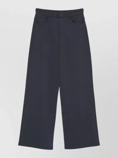 S Max Mara Wide Leg Trousers Back And Front Pockets In Blue