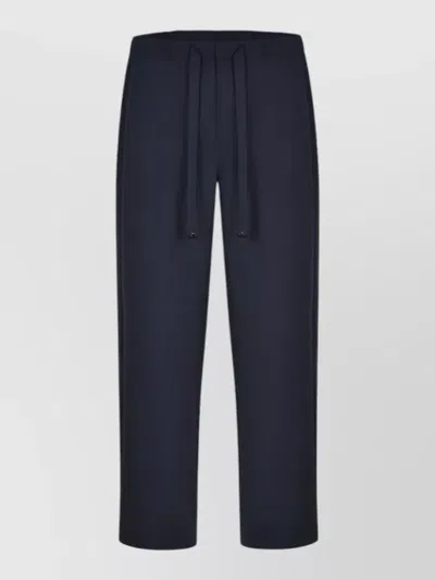 S Max Mara Wide Leg Virgin Wool Lounge Trousers In Blue