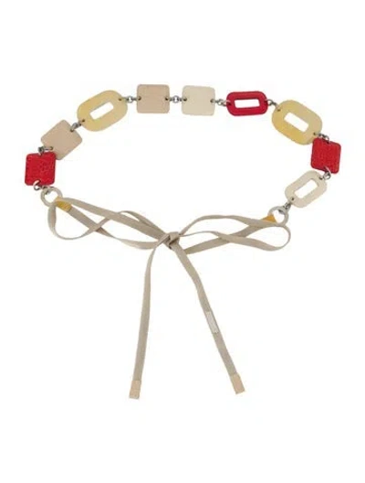 Pre-owned 's Max Mara Wide Patent Leather Waist Belt In Neutrals
