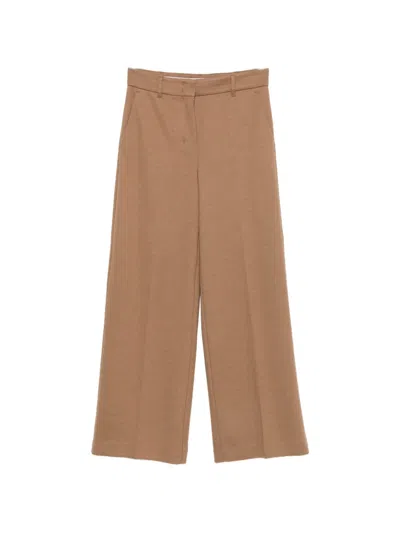 S Max Mara Wide-leg Tailored Trousers In Brown