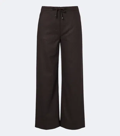 S Max Mara Wide-leg Wool Pants In Brown