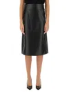 S Max Mara Rimini Faux Leather Midi Skirt In Black