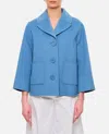 S Max Mara Windsor Double Breasted Short Coat In Sky Blue