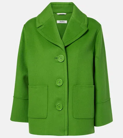 S Max Mara Windsor Wool Loden Jacket In Green