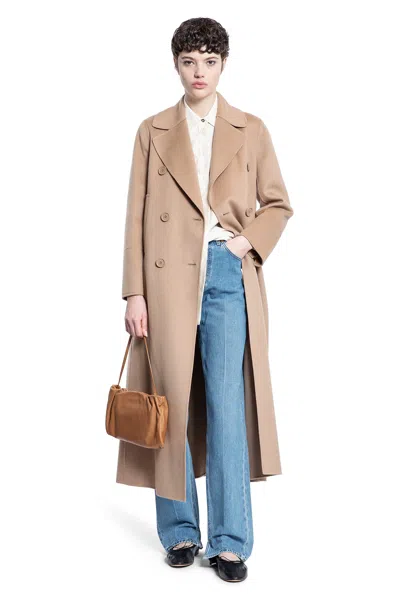 S Max Mara Woman Beige Coats