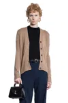 's Max Mara Wool Cardigan With Ribbed Cuffs And Hem In Brown