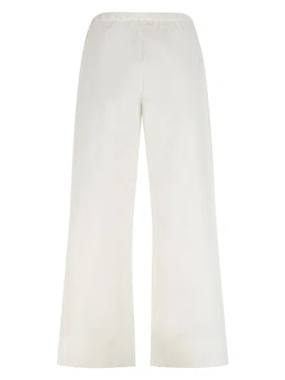 'S MAX MARA WOMEN'S ARGENTO POPLIN COTTON TROUSERS
