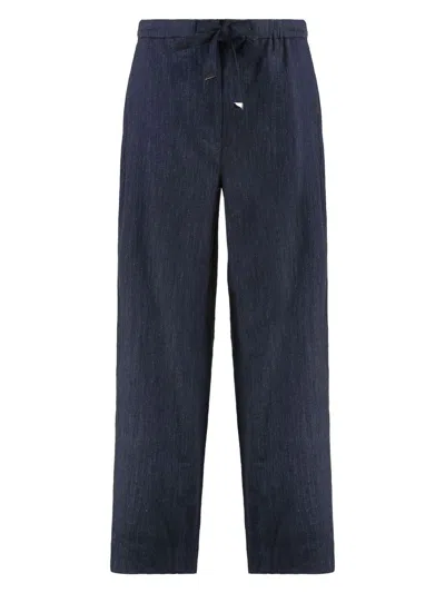 S MAX MARA WOMEN'S ARIS LINEN TROUSERS