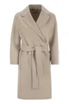 's Max Mara Nina Beige Double-breasted Coat With Matching Belt In Wool Woman
