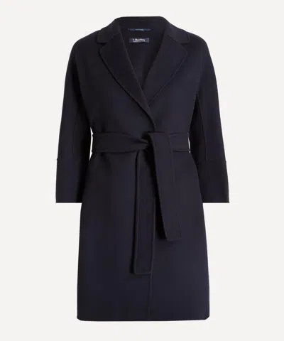 S Max Mara Women's Arona Short Double-faced Wool Coat In Blue