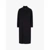 's Max Mara S Max Mara Womens Black Capi Double-breasted Virgin-wool Coat