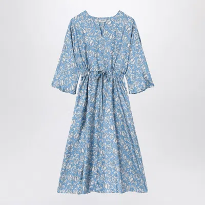's Max Mara S Max Mara Women's Blue Midi Silk Dress With Floral Print
