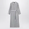 S Max Mara Women's /blue Striped Shirt Dress In Gray