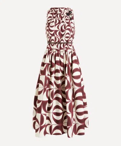 S Max Mara Women's Bordeaux Printed Cotton Poplin Dress In Multi