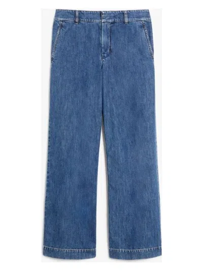 'S MAX MARA WOMEN'S BUONO DENIM TROUSER NAVY | SIZE 48 | 2519181051600002