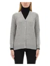 S Max Mara V-neck Long-sleeved Cardigan In Grey