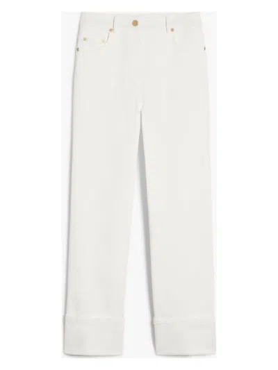 S MAX MARA WOMEN'S CERVIA LONG TROUSER WHITE | SIZE 42 | 2519131031600001