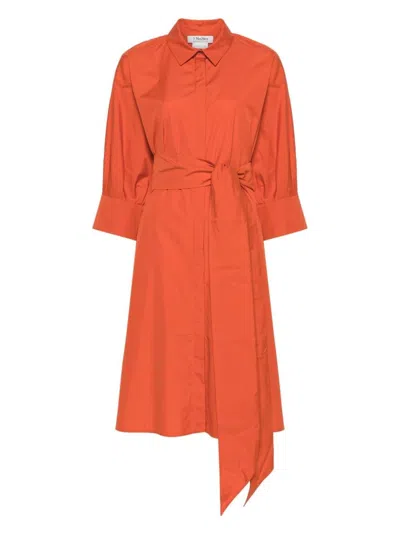 S Max Mara Tabata Cotton Shirtdress In Orange