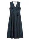 's Max Mara Diego Pleated Jacquard Midi Dress In Navy