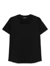 S Max Mara Black T-shirt In Viscose-blend Satin In Black