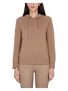 's Max Mara Hooded Sweatshirts Ribbed Cuffs In Beige