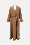 S Max Mara Poldo Virgin Wool Wrap Coat In Brown