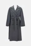 S Max Mara Double-breasted Belted Coat In Gray