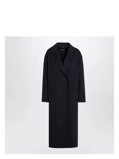 'S MAX MARA WOMEN'S LONG NAVY WOOL COAT