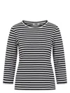 S Max Mara Durata Long-sleeved Striped T-shirt In Nude & Neutrals