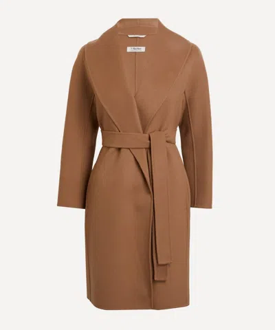 's Max Mara Wool Wrap Coat In Brown