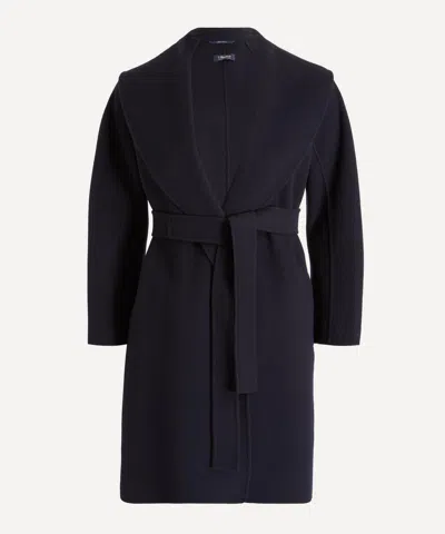 S Max Mara Women's Messi Double-faced Wool Robe Coat In Midnight Blue