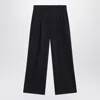 S Max Mara Women's Midnight Blue Crêpe Wool Trousers