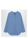 S Max Mara Yole Loose V-neck Shirt In Light Blue