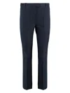 's Max Mara Womens Midnightblue Umanita Twill-texture Straight-leg Low-rise Stretch-cotton Blend Trousers In Blue