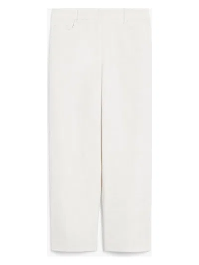 S MAX MARA WOMEN'S VIRNA LONG TROUSER ECRU | SIZE 46 | 2519131073600025