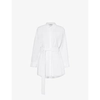 's Max Mara S Max Mara Womens White Tea Relaxed-fit Cotton-poplin Shirt