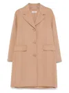 's Max Mara Wool Coat With Notched Lapels And Pockets In Camel