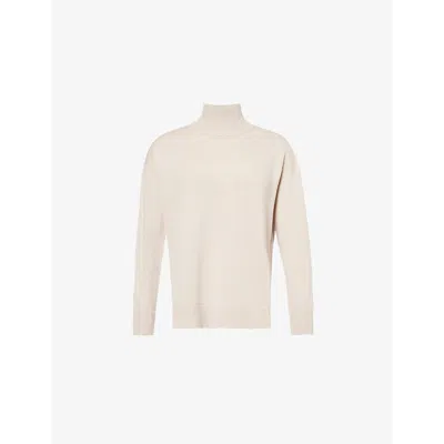 's Max Mara Womens S Max Mara Marta High-neck Relaxed Wool-blend Knitted Top In Beige