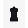 S Max Mara Womens Slalom Sleeveless Wool Top Black Xl