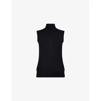 's Max Mara Womens Slalom Sleeveless Wool Top Black Xl
