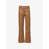 S Max Mara Womens  Sublime Straight-leg Coated Faux-leather Trousers In Camel