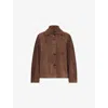 S Max Mara Womens Dark Brown Cloe Regular-fit Suede Jacket In Brown