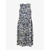 'S MAX MARA WOMENS ECRU MARLENA SLEEVELESS COTTON-POPLIN MIDI DRESS