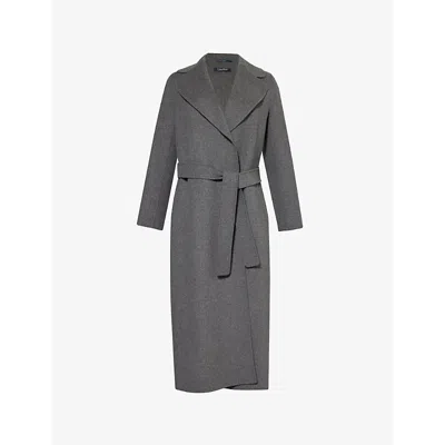 's Max Mara Womens Poldo Notch-lapels Regular-fit Wool Coat Grigio Medio In Grigio Medio